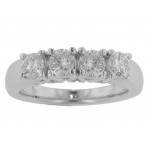 1.00 CT Wedding Band w/ F VS2 Round Cut Diamonds for Ladies In 14 KT White Gold